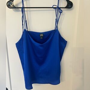 wild fable Royal Blue Silk Tie-Strap Camisole